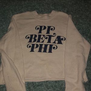 PI BETA OHI ribbed cream sweatshirt